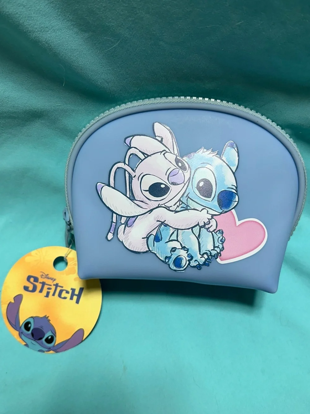 Disney Stitch & Angel Cosmetics Bag with Pink Heart